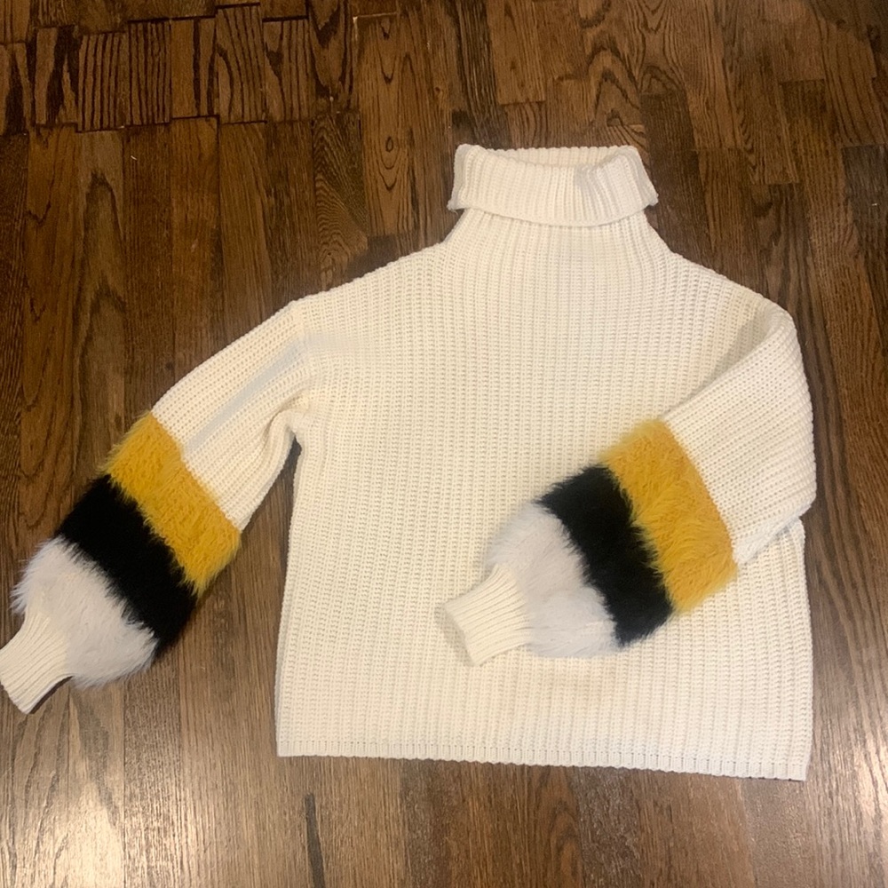 Cream Sweater with Sleeve Detail
